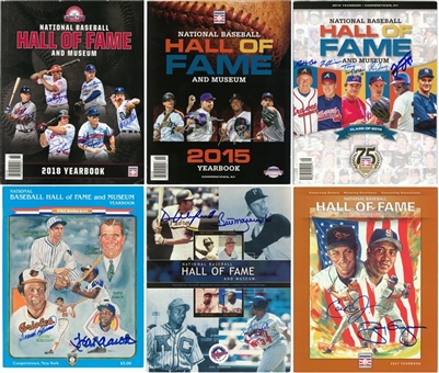 1982-2018 Lot of (37) Signed Hall of Fame Induction Yearbooks Including Hank Aaron, Kirby Puckett, Gary Carter, and Tony Gwynn (Beckett PreCert)